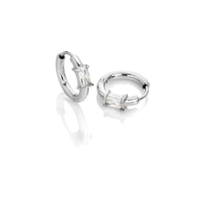 Load image into Gallery viewer, Ava &amp; Sky Stainless Steel Stone Set  Hoop Earrings
