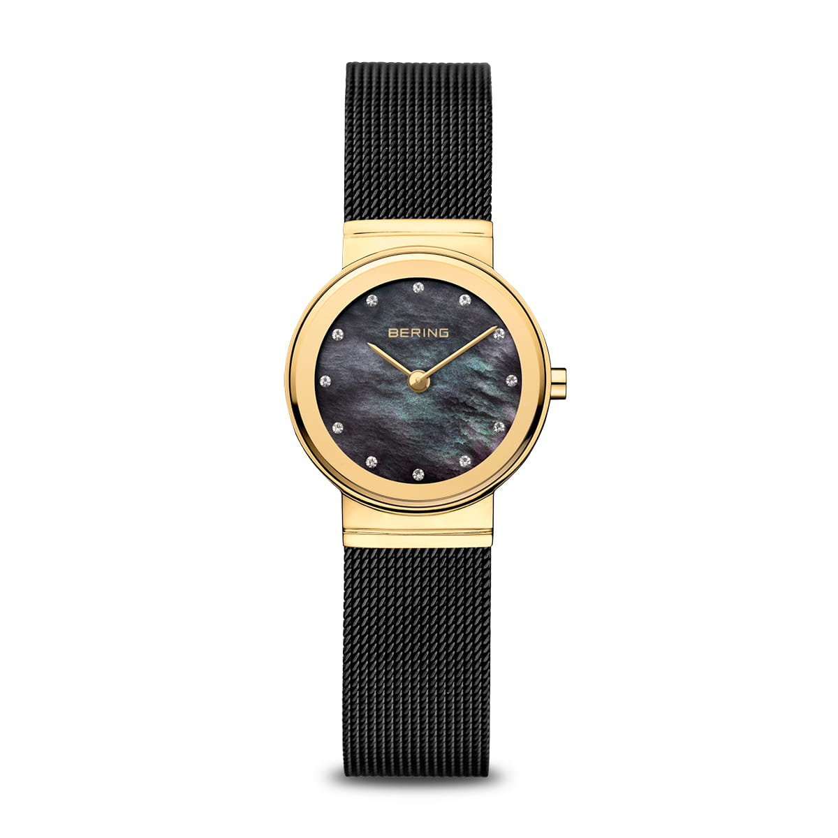 Ladies Bering Classic Polished Black Gold Watch james bishop