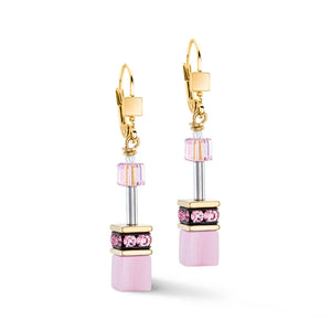 GeoCUBE® Iconic Mono Gold Earrings Pink