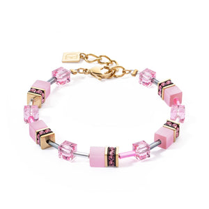 GeoCUBE® Iconic Mono Gold Bracelet Pink