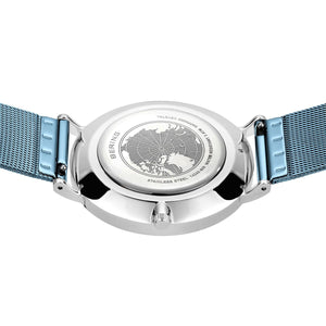 Bering Mens Classic Blue |Polished Silver Watch
