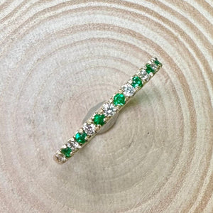 9ct Yellow Gold Emerald & Diamond Eternity Ring