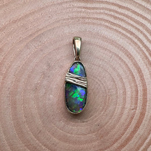 Handmade Opal Pendant In Yellow Gold