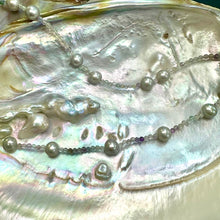 Load image into Gallery viewer, Fluorite &amp; Grey Freshwater Pearl Necklace
