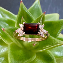 Load image into Gallery viewer, 9ct Rose Gold Garnet and Diamond Ring
