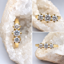 Load image into Gallery viewer, Preloved 18ct Yellow Gold Three Stone Diamond Ring
