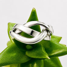 Load image into Gallery viewer, Sterling Silver Handmade Cross Over Wrap Ring
