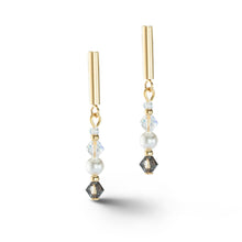Load image into Gallery viewer, Princess Pearls Earringse Grey-Crystal
