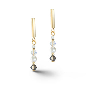 Princess Pearls Earringse Grey-Crystal