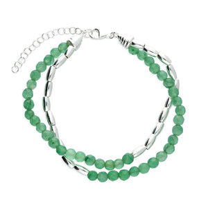 Sterling Silver Green Quartz Bracelet