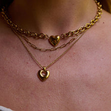 Load image into Gallery viewer, Ava &amp; Sky Stainless Steel Gold Plated Connected Heart Necklace
