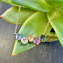 Load image into Gallery viewer, Yellow Gold Mixed Colour Sapphire Necklace
