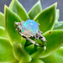 Load image into Gallery viewer, White Gold Opal &amp; Diamond Ring
