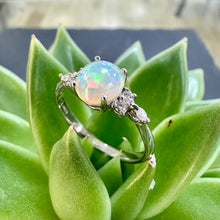 Load image into Gallery viewer, White Gold Opal &amp; Diamond Ring
