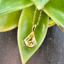 Load image into Gallery viewer, Natural Kite Shaped Yellow Sapphire Pendant
