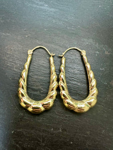 Preloved 9ct Yellow Creole Hoops