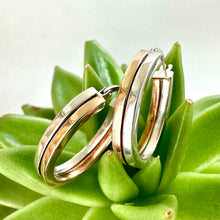 Load image into Gallery viewer, Pre-loved Rose and White Gold Hoop Earrings
