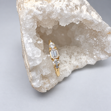 Load image into Gallery viewer, 18ct Yellow Gold Emerald Cut Diamond Engagement ring
