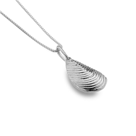 Sterling Silver Mussel Shell Pendant and Chain