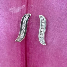 Load image into Gallery viewer, Preloved 18ct White Gold Diamond Wave Studs
