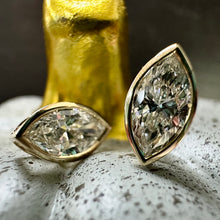 Load image into Gallery viewer, 9ct Yellow Gold Marquise Cut Lab Grown Diamond Stud Earrings
