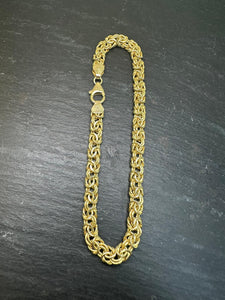 Preloved 9ct Yellow Gold Byzantine Bracelet 7.5"