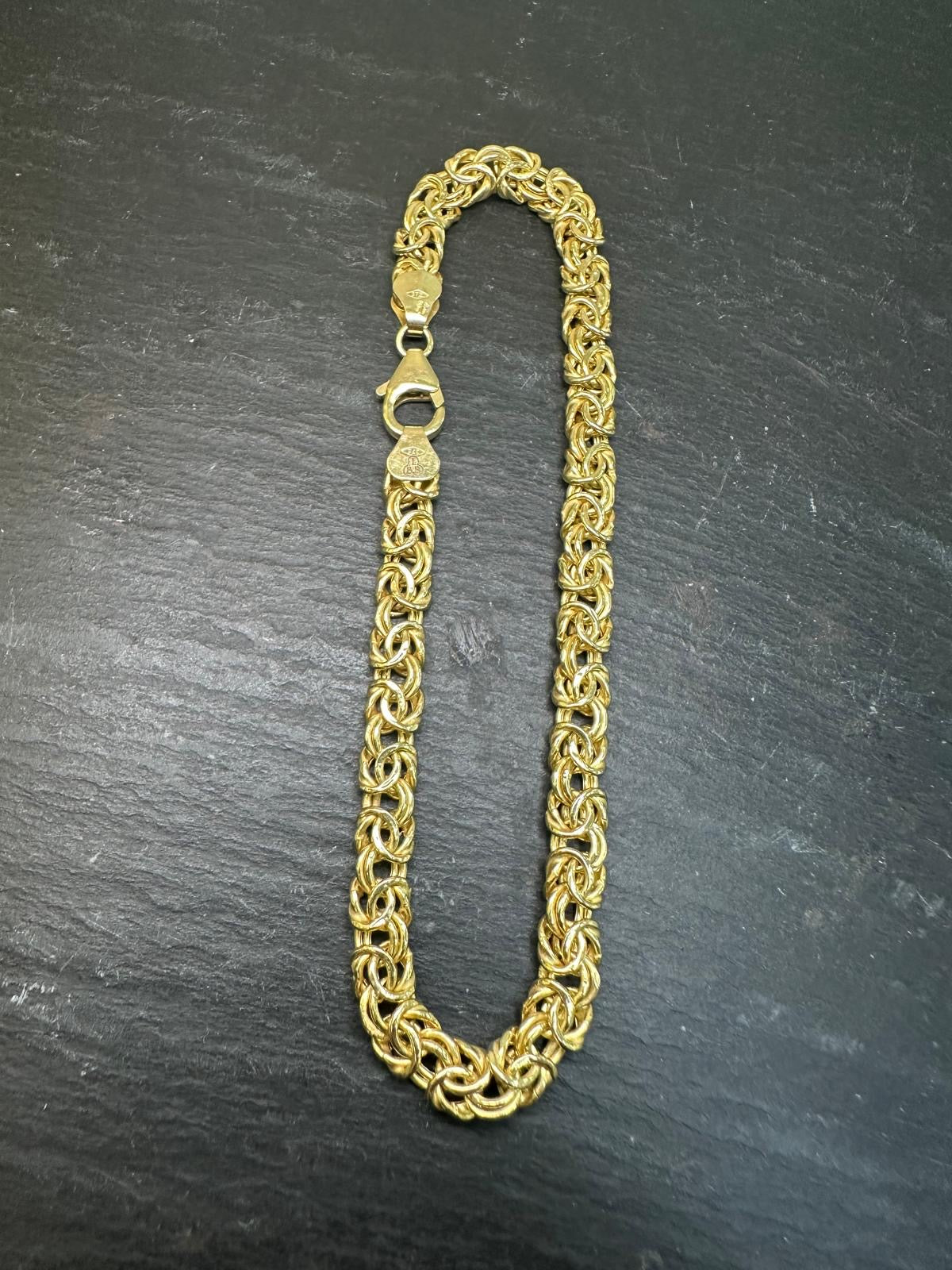 Preloved 9ct Yellow Gold Byzantine Bracelet 7.5
