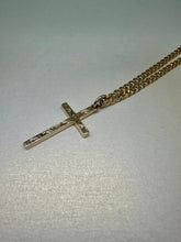 Load image into Gallery viewer, Preloved 9ct Gold Cross &amp; Curb Chain
