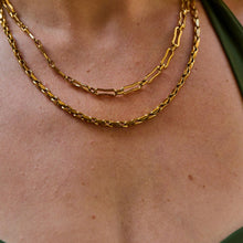 Load image into Gallery viewer, Ava &amp; Sky Stainless Steel Twisted Link Necklace - Gold Plated
