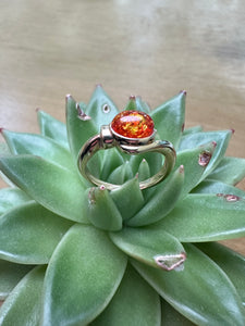 Pre-Loved 14ct Yellow Gold & Amber Ring