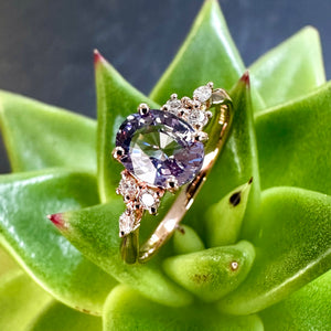 18ct Rose Gold Spinel and Diamond Ring