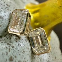 Load image into Gallery viewer, 9ct Yellow Gold Emerald Cut Lab Grown Diamond Studs
