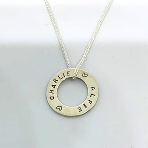 Sterling Silver Hand-Stamped Disc Pendants