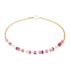 GeoCUBE® Iconic Chain Necklace Gold-Magenta