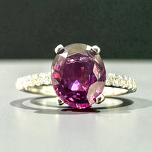 Load image into Gallery viewer, Platinum Ceylon Raspberry Sapphire &amp; Diamond Ring
