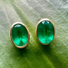 Load image into Gallery viewer, Preloved Emerald Stud Earrings
