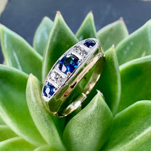 Load image into Gallery viewer, Victorian Preloved 18ct Gold and Platinum Sapphire and Diamond Ring
