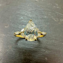 Load image into Gallery viewer, Pear Shaped Lab Diamond Ring
