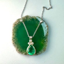 Load image into Gallery viewer, 9ct Gold Emerald &amp; Diamond Necklace
