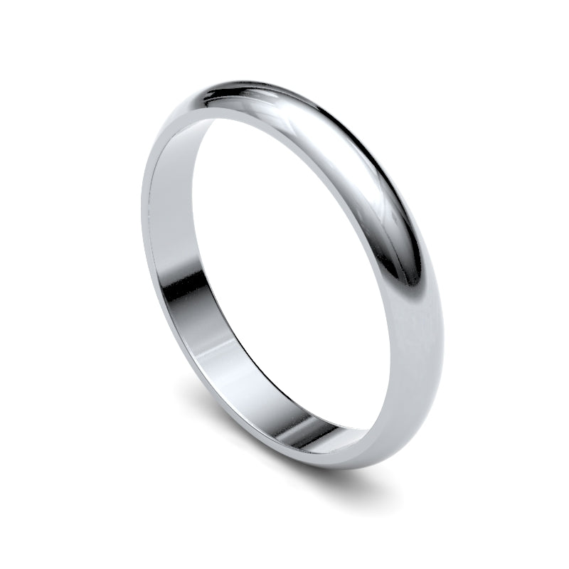 Sterling Silver 3mm D shaped Plain Band