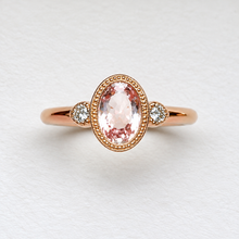 Load image into Gallery viewer, 9ct Rose Gold Morganite &amp; Lab Grown Diamond Ring

