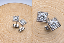 Load image into Gallery viewer, 9ct White Gold Diamond Studs 0.34ct
