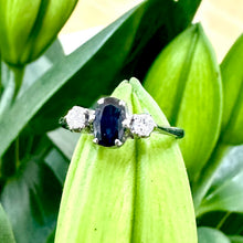 Load image into Gallery viewer, Preloved 9ct Sapphire &amp; Diamond  Ring

