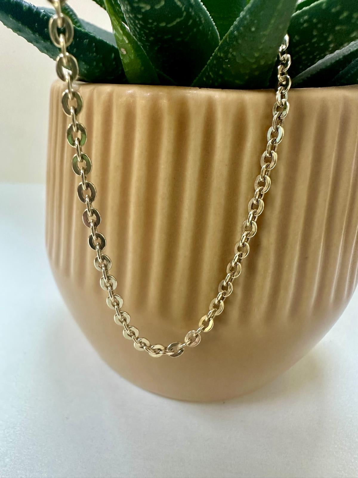 Preloved 14ct Yellow Gold Hammered Trace Chain 28