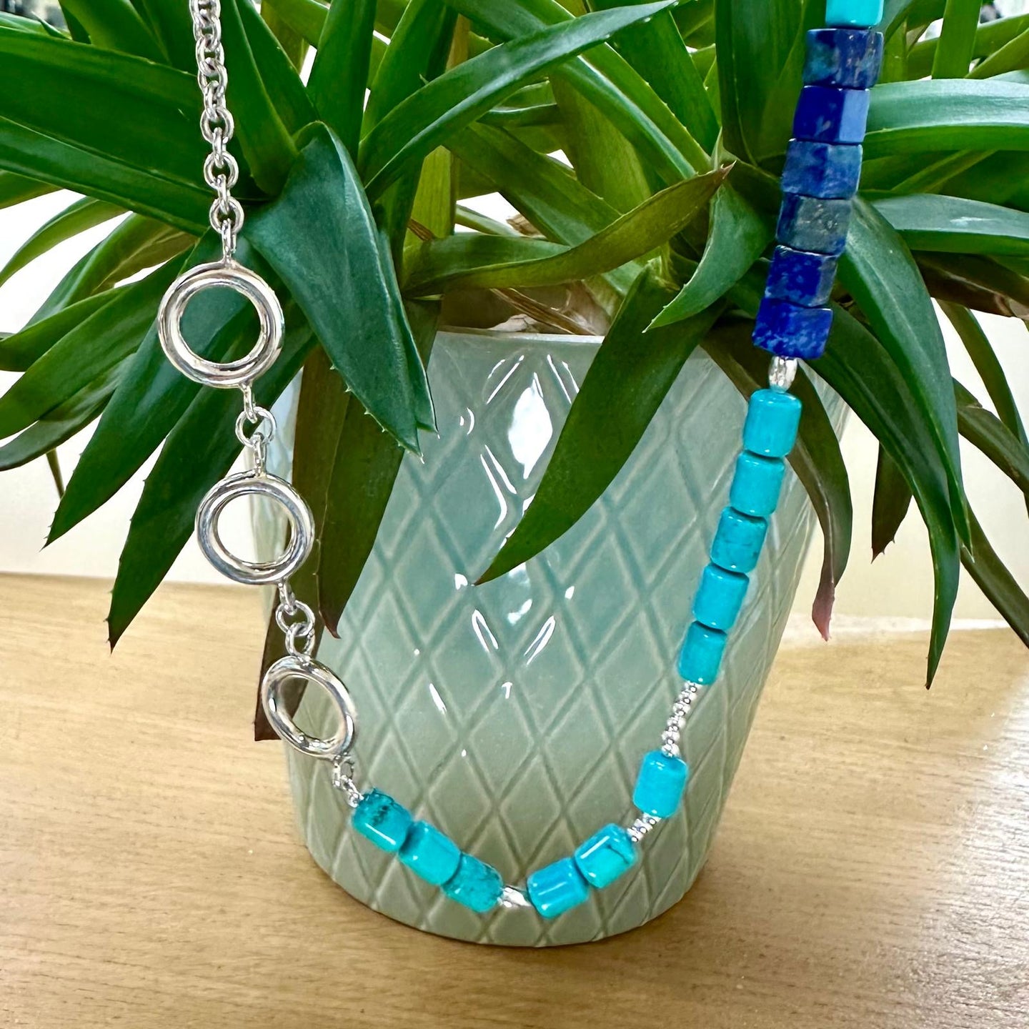 Sterling Silver Lapis & Turquoise Necklace