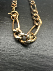 Preloved 9ct Yellow Gold Figaro Bracelet 7.5"