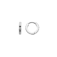 Load image into Gallery viewer, Ava &amp; Sky Stainless Faceted Huggie Earrings
