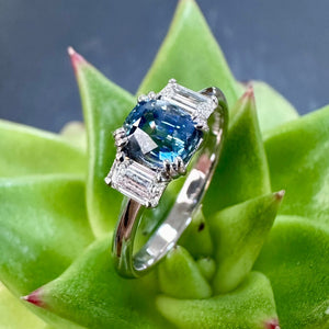 Bi Colour Ceylon Sapphire & Diamond Ring