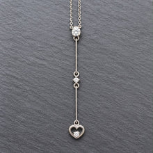Load image into Gallery viewer, Preloved 18ct White Gold Dainty Diamond Heart Necklace

