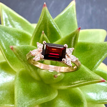 Load image into Gallery viewer, 9ct Rose Gold Garnet and Diamond Ring
